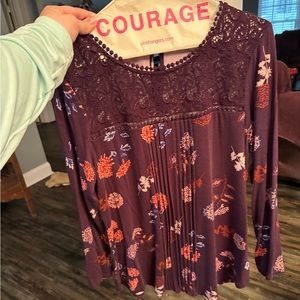 Burgundy top